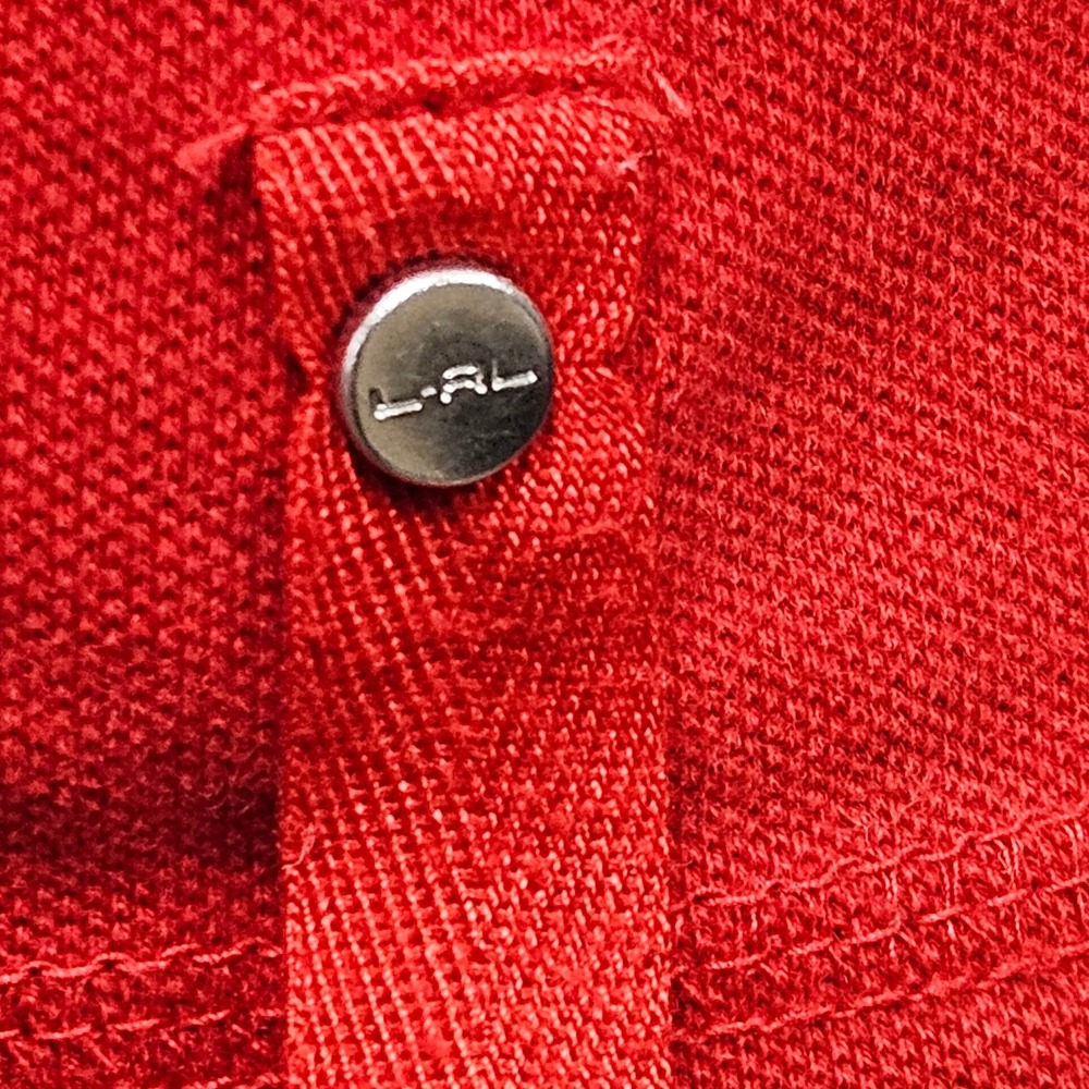 Lauren Ralph Lauren Active Red T-Shirt‎ PM Petite Medium Cotton Sporty Chic L-RL - Picture 3 of 8